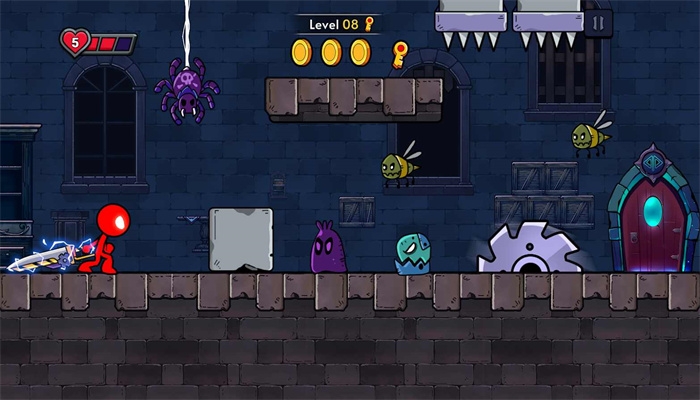 红色火柴人冒险游戏