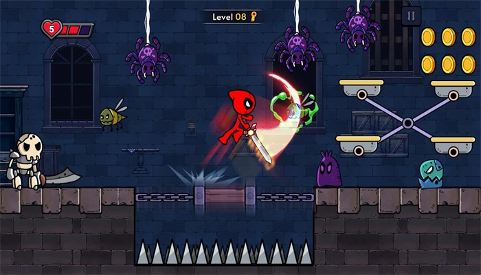 红色火柴人冒险游戏