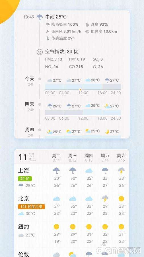 我的天气预报app
